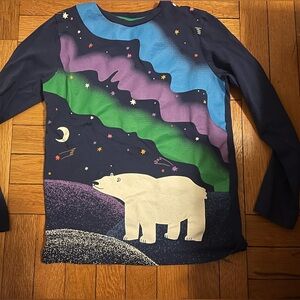 Mini Boden Polar Bear Aurora Long Sleeve Tee - Navy and Multicolor